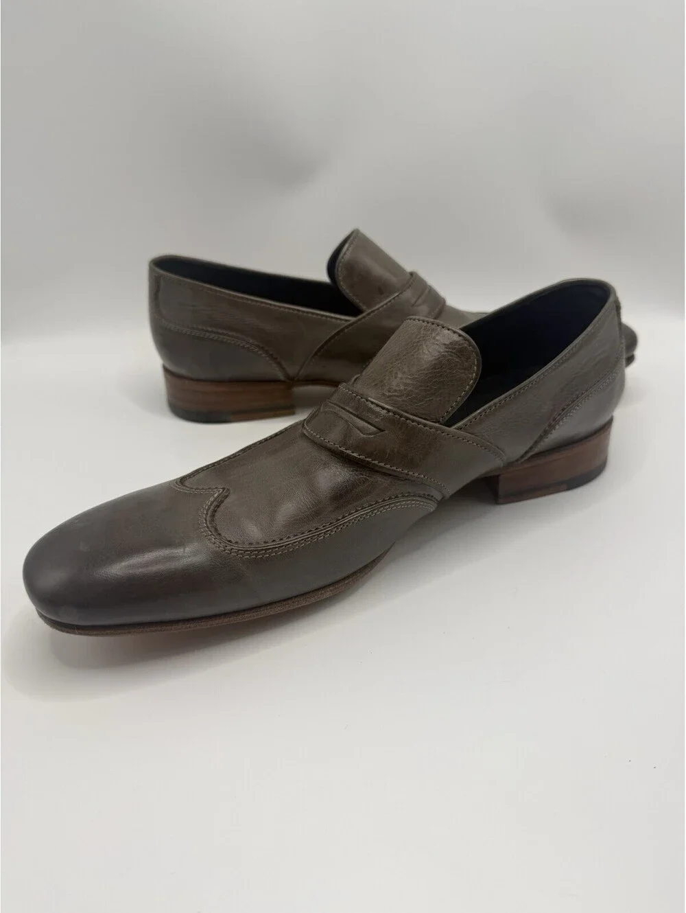 NDC Handmade Dress Shoes Sz 42 Cap Toe Oxford Lace Up Hand crafted Gray US 9 Men